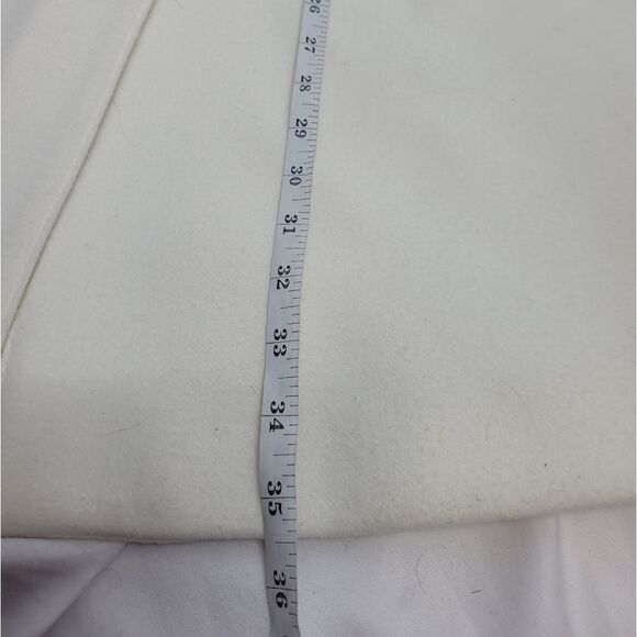 ZARA WOMAN coat cream‎ ivory zip up long peacoat jacket L - Picture 11 of 11